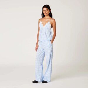 Nia Khonny Gingham Pant in Chambray Blue